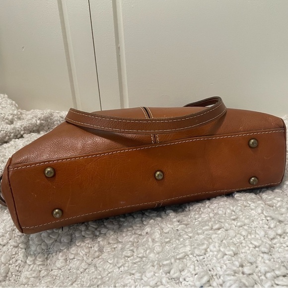 PATRICIA Nash Chestnut Brown Leather Handbag Tote Purse - Picture 9 of 9